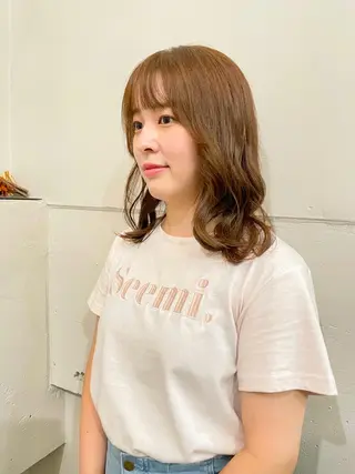 セミロング カラー ボブ ブリーチ/miinaのヘアスタイル