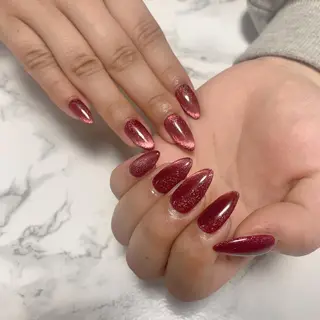 ネイル はな💎ネイル ワンホン、長さ出しのネイルデザイン