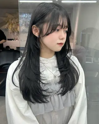 ロング カラー 🎀大川 錬🎀 ブリーチなしWカラーのヘアスタイル