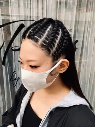 ロング ヘアアレンジ Repos by moi所属・RINA/特殊ヘア/ 高発色ワンカラーのヘアスタイル