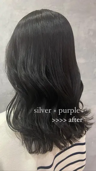 セミロング カラー StellA所属・MIZUKI/町田/ ハイトーンカラーのヘアスタイル