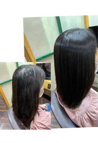 セミロング パーマ katae sayoriのヘアスタイル