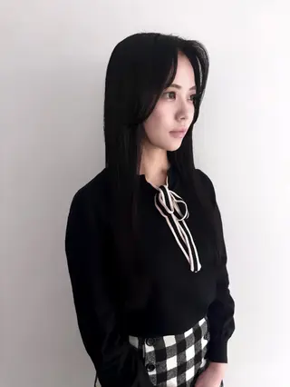 ロング カラー 久米寿李恵 くめじゅりえのヘアスタイル