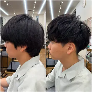 パーマ メンズ 🐋湊 ゆうき /ショートカット🫧のヘアスタイル