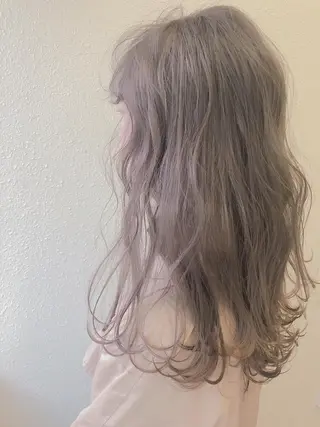 ロング カラー ヘアアレンジ すぎもと さき⚡️ 朝ラク・*パーマのヘアスタイル