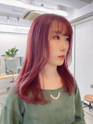 セミロング カラー ヘアアレンジ flamme Annaのヘアスタイル