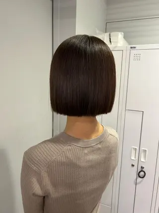 ショート aoi/暖色カラー/ プツッとボブ🎀のヘアスタイル