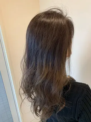 ロング カラー 透明感/ブリーチ縮毛 /髪質改善/星野純一のヘアスタイル