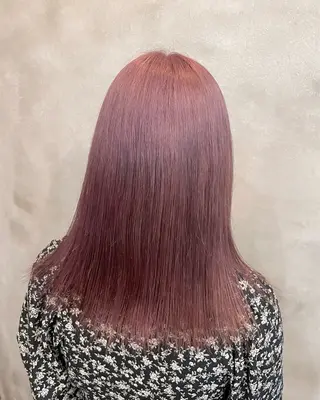 セミロング カラー ヘアアレンジ 【ピンク/韓国ヘア/ ヘアセット】亜海のヘアスタイル