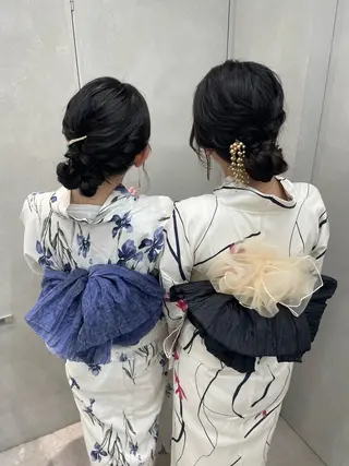 セミロング 卒業式ヘアセット🎀 ヘアアレンジのヘアスタイル