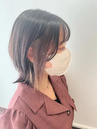ミディアム カラー ボブ🍊暖色カラー 浅草【Bob美容師】のヘアスタイル