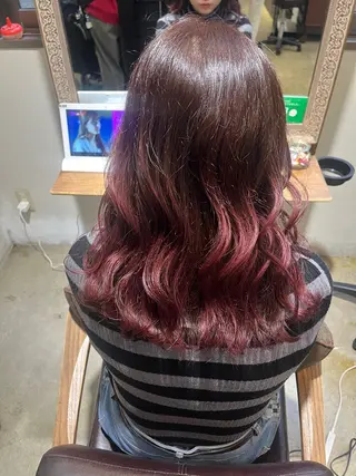 ミディアム カラー えんぐちとも／透明感 カラー／博多ボブのヘアスタイル