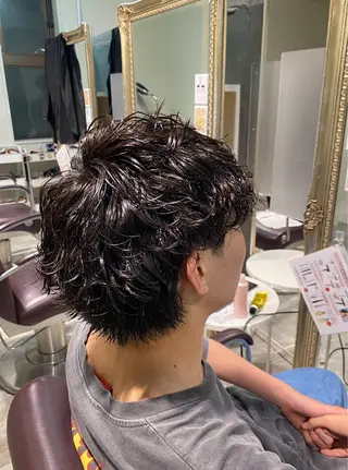 ショート パーマ メンズ パーマ特化/フェザー パーマシャドウ/真生のヘアスタイル