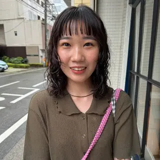 ミディアム パーマ Lilu しずくのヘアスタイル