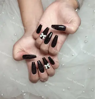 ネイル Shineジェル& チップ長さだしのネイルデザイン