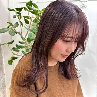 セミロング カラー 暖色カラー/天神/ ヘイマサクラのヘアスタイル