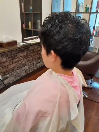 ショート メンズ パーマ ルシア美容室|岸和田 《メンズ歓迎！》山﨑のヘアスタイル