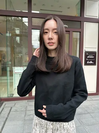 セミロング カラー SALOWIN表参道　arist店所属・柔らか透け感カラー 🌿ムロヤリョウスケのヘアスタイル