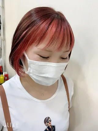 ミディアム カラー きむえり/髪質改善 /セット/カラーのヘアスタイル