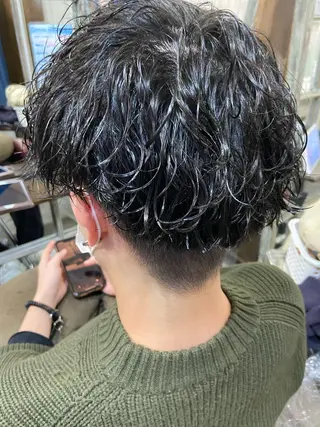ショート パーマ メンズ カットパーマ✂️ 小坂田玲亜のヘアスタイル