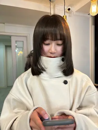 ミディアム カラー SALT WATER所属・南堀江ハイトーン ×カットMIKU🍒のヘアスタイル