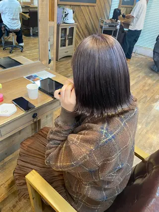 ショート カラー パーマ ヘアアレンジ re naのヘアスタイル