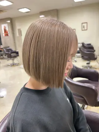 ミディアム カラー ふくどめ りなのヘアスタイル