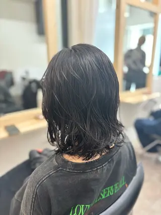 ミディアム パーマ 小顔似合わせカット ┊︎＊AYANO＊のヘアスタイル