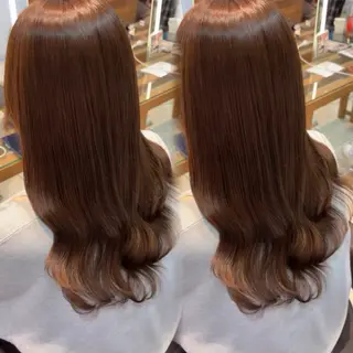 ロング カラー パーマ、ダブル カラー、上野星也のヘアスタイル