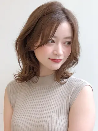 ミディアム カラー レイヤー×髪質改善✨ 渋谷/佐藤侑哉のヘアスタイル