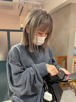 ミディアム カラー パーマ ヘアアレンジ ネイル マツエク・マツパ Miku /ブリーチ/ボブのヘアスタイル