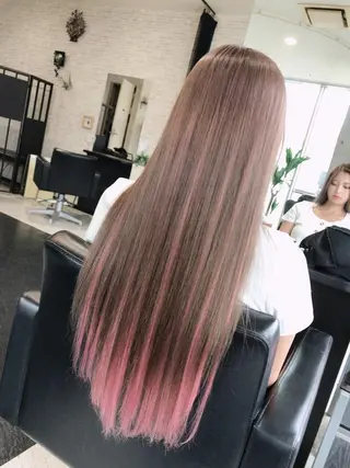 カラー ロング 最高級シールエクステ 💜Fave/あかねのヘアスタイル