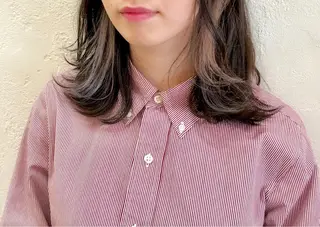 ミディアム カラー キノシタ ナオユキのヘアスタイル