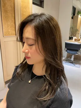 セミロング カラー パーマ ヘアアレンジ SHEA.学芸大学所属・一箭 恵梧/ロングヘアのヘアスタイル