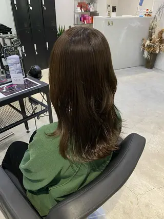 ミディアム カラー 中西 きょうかのヘアスタイル