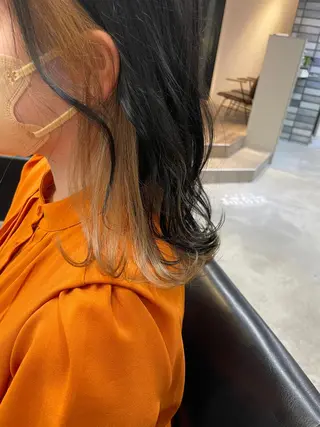 セミロング カラー 福永速人 /メンズパーマのヘアスタイル