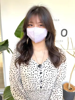 セミロング カラー ヘアアレンジ umu.［韓国ヘア /レイヤーカット］のヘアスタイル