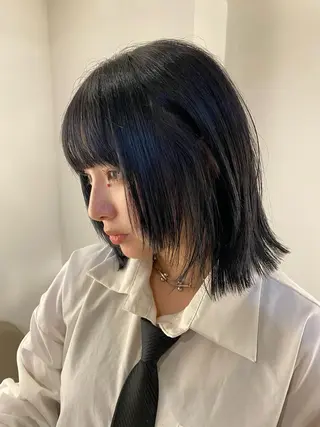 ミディアム カラー LOuNICA銀座所属・透明感カラー/ カット/安田　伍輝のヘアスタイル