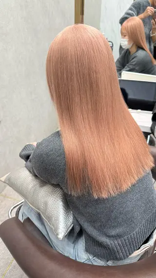 セミロング カラー ケアブリーチ 韓国レイヤーKYONのヘアスタイル