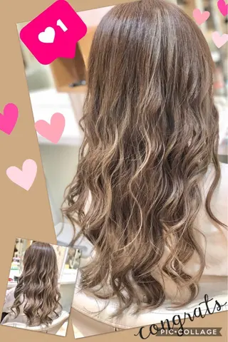 ロング カラー 永島 桜のヘアスタイル