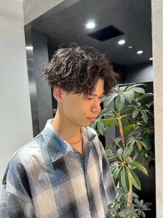 ミディアム パーマ メンズ 🔥メンズ特化🔥 藍斗のヘアスタイル