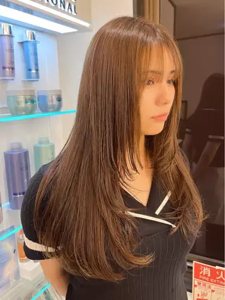 ロング 赤み消しカラー 🩵かりんのヘアスタイル