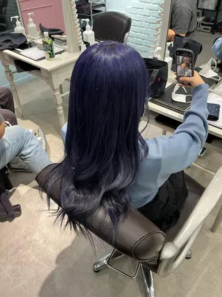 ロング カラー ヘアアレンジ 🩶【推しハイトーン 】yuzu🩶のヘアスタイル