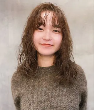 ミディアム パーマ tete nico所属・似合わせ/ヘアカラー nanami🌸のヘアスタイル