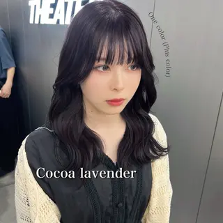 ロング カラー 暗髪🩶ラベンダー/ ブルー/ユウナ🤍のヘアスタイル