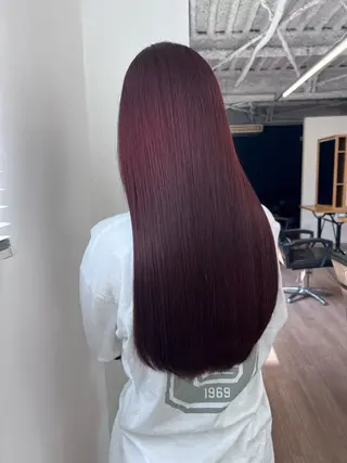 ロング カラー 武田涼レイヤーカット 髪質改善×縮毛矯正のヘアスタイル