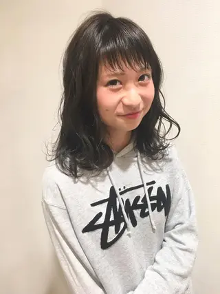 ミディアム カラー ディレクター ノナカのヘアスタイル