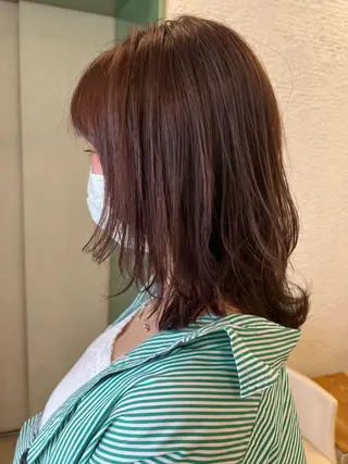 ミディアム カラー 似合わせ.ﾍｱｾｯﾄ 得意🌹井上美沙のヘアスタイル