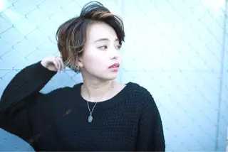 ショート カラー パーマ ヘアアレンジ メンズ キッズ ネイル マツエク・マツパ premier modelsのヘアスタイル