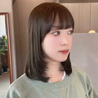 ミディアム ボブ/縮毛矯正/レイ ヤー♡Natsukiのヘアスタイル